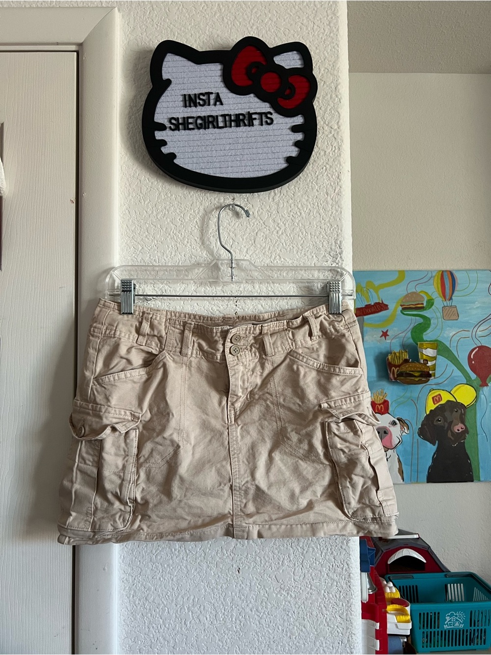 brandy melville cargo mini skirt